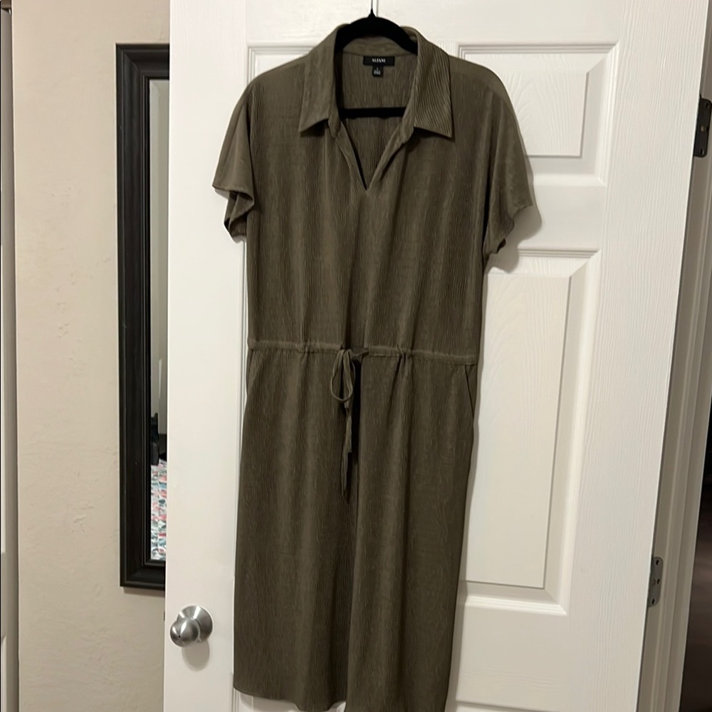 Alfani Olive Midi Dress with Tie Waist